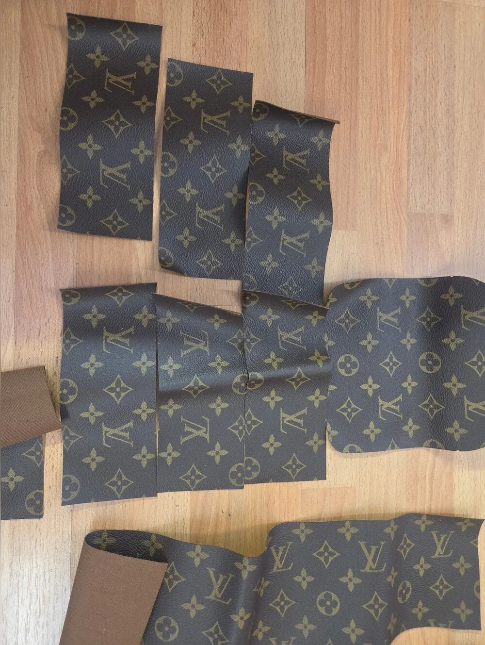 Louis Vuitton Brown Canvas Monogram Strips with Gold Print